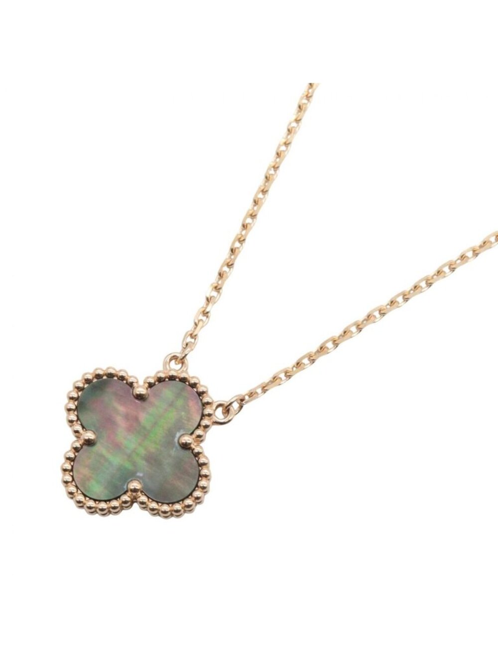 Van Cleef & Arpels Necklace Vintage Alhambra Gray Mother of Pearl 37.5 42